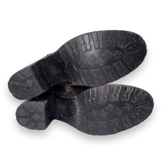 Frye Karen Inside Zip Short Heeled Leather Boots Distressed Black Women's 9M - Picture 8 of 12